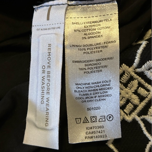 Loft Skirt Black Eyelet Lined Embroidered Womens Size 6 - Picture 6 of 8